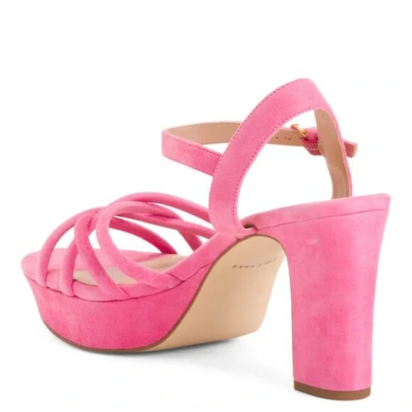 Cole Haan Grove Suede Platform Sandal Neon Fuschia NIB - Picture 2 of 11